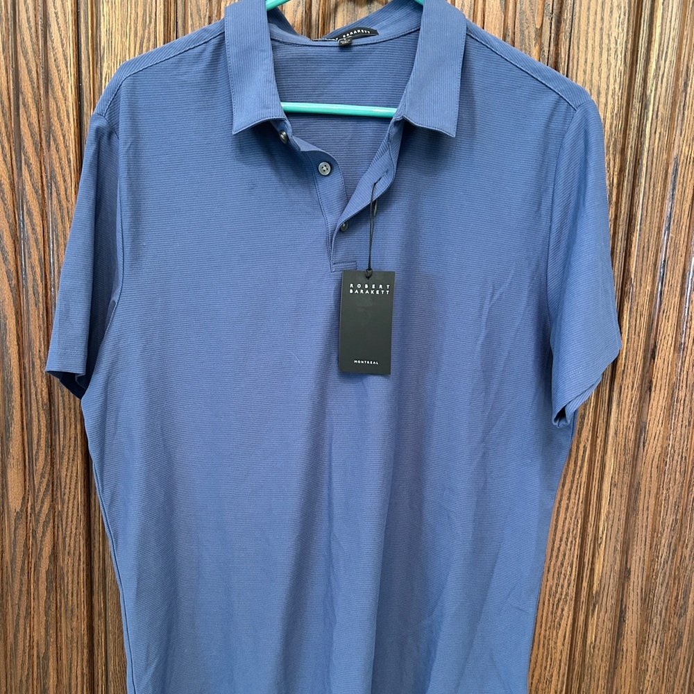 New w tag Robert Barakett golf shirt Sz L